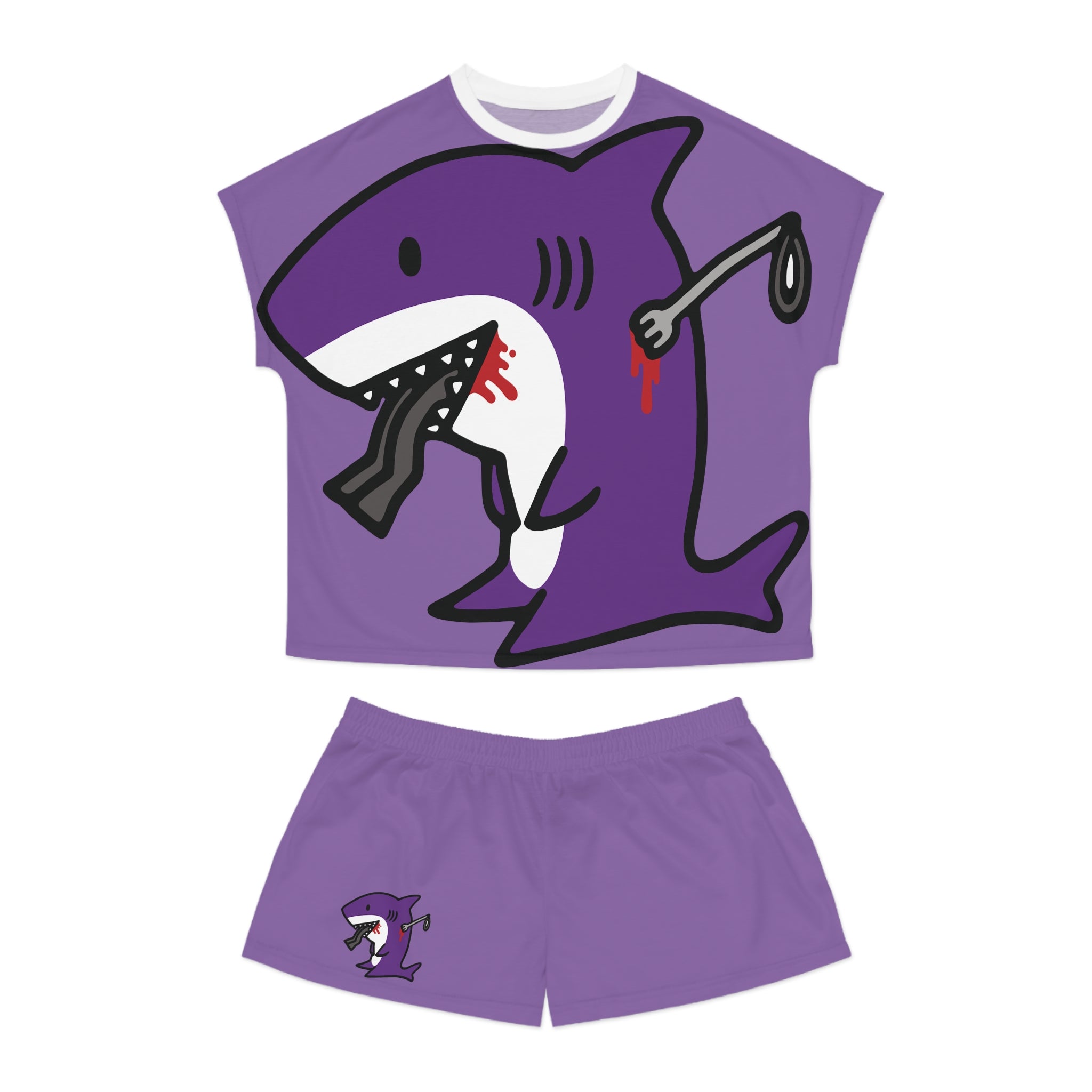 Slit Gill Big Purple Pajama Set